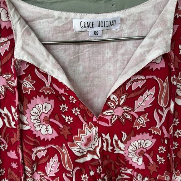 Grace Holiday Sully Dress Red Floral XS - Picture 4 of 4